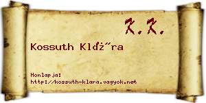 Kossuth Klára névjegykártya