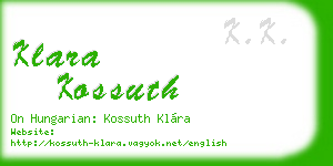 klara kossuth business card