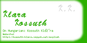 klara kossuth business card